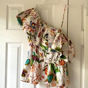H&M One shoulder/ spaghetti strap blouse
